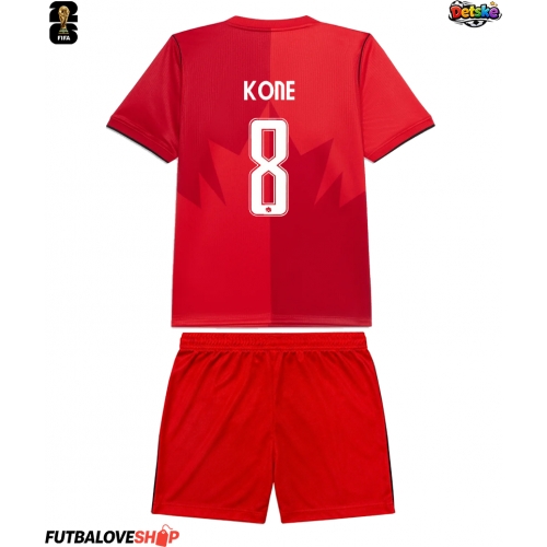 Dres Kanada Ismael Kone #8 Domáci pre deti MS 2026 Krátky Rukáv (+ trenírky)